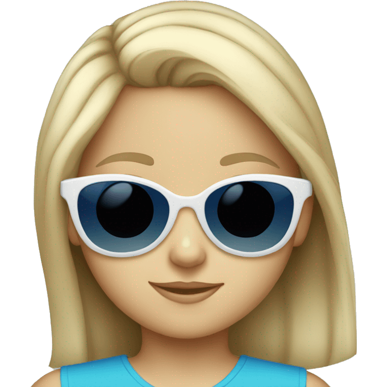 Little white girl with blue sunglasses emoji