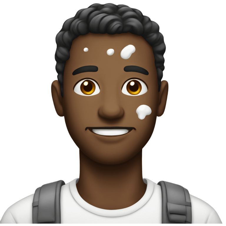 Man with milk splotches on face emoji