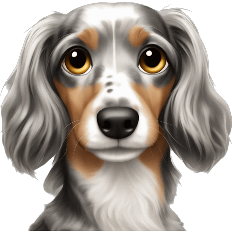 Tri merle dachshund long haired emoji