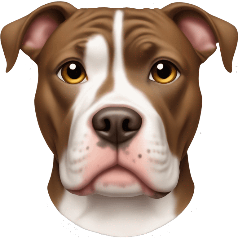 Brown brindle white face pitbull tan collar emoji