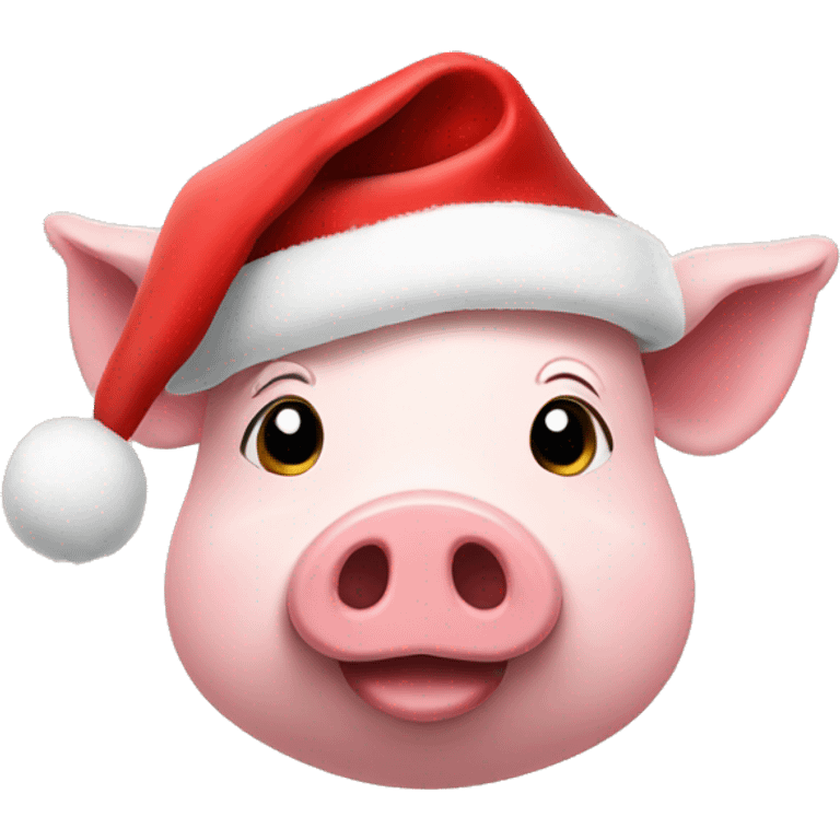 Pigg with santa hat emoji