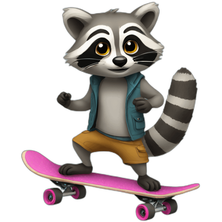 raccoon on a skateboard emoji