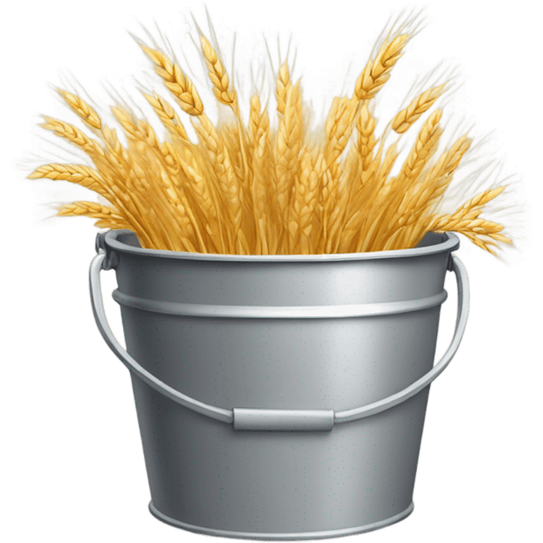 A pile of wheat inside a bucket emoji. emoji