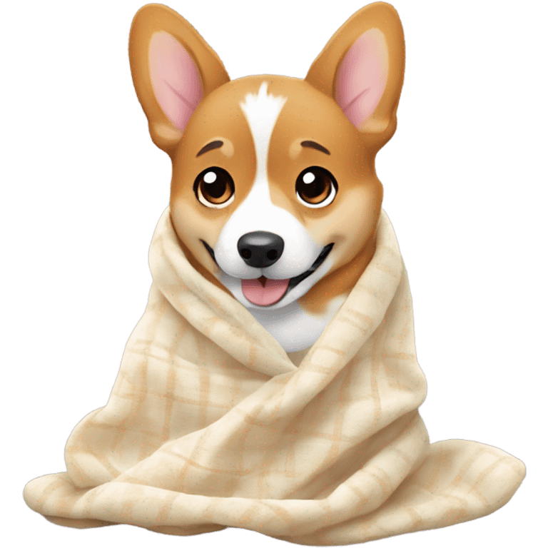 Cute Corgi in a blanket  emoji