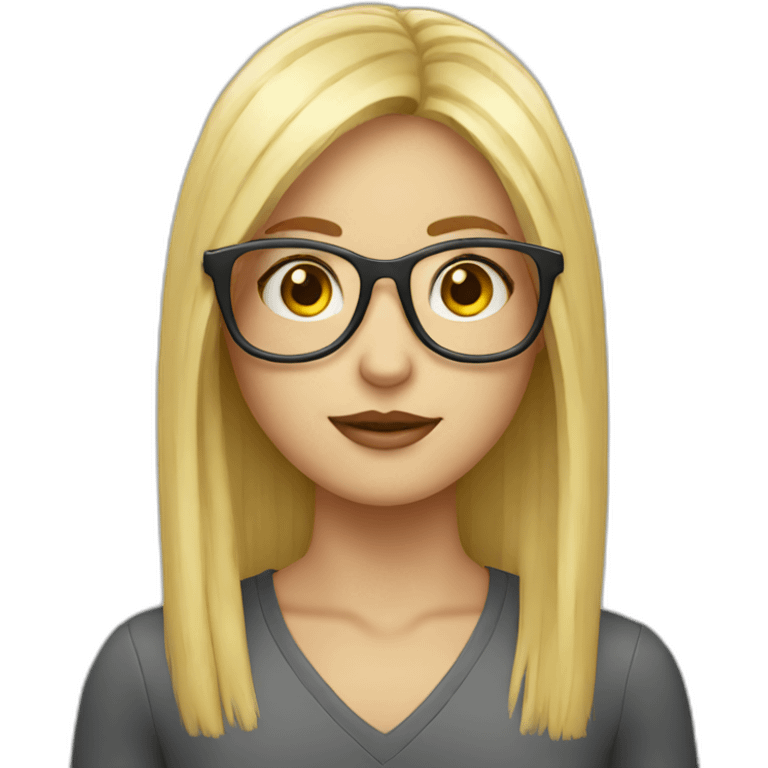 blond girl with glasses and fringe emoji