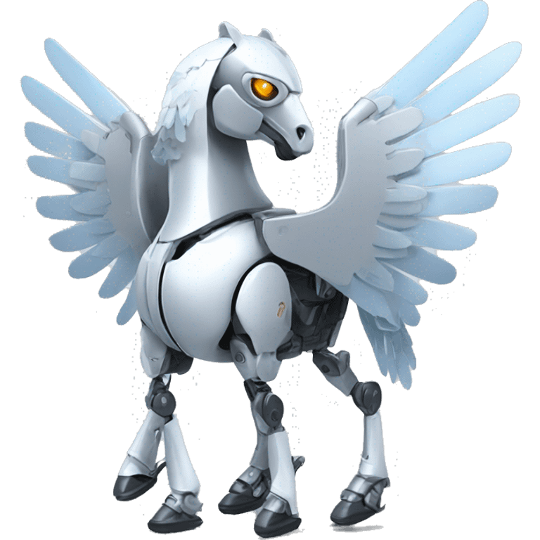 Robot Pegasus with robot wings emoji