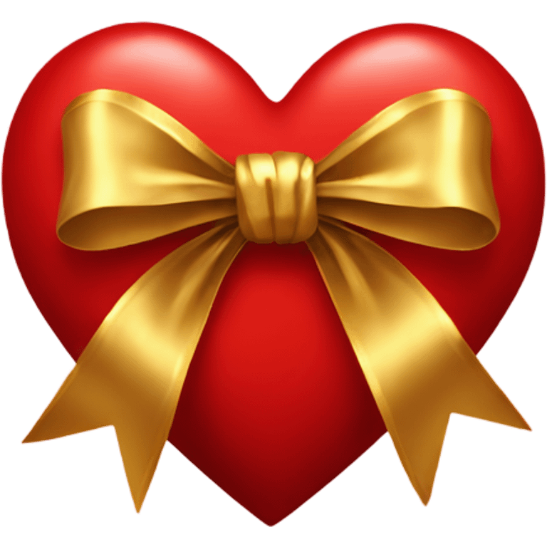 red heart with gold bow emoji