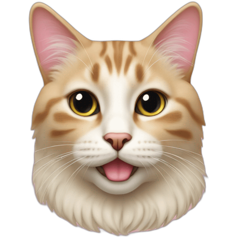 beige norwegian cat with pink nose emoji