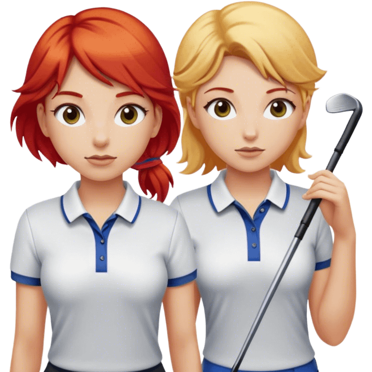 Red and blonde golfer girls emoji