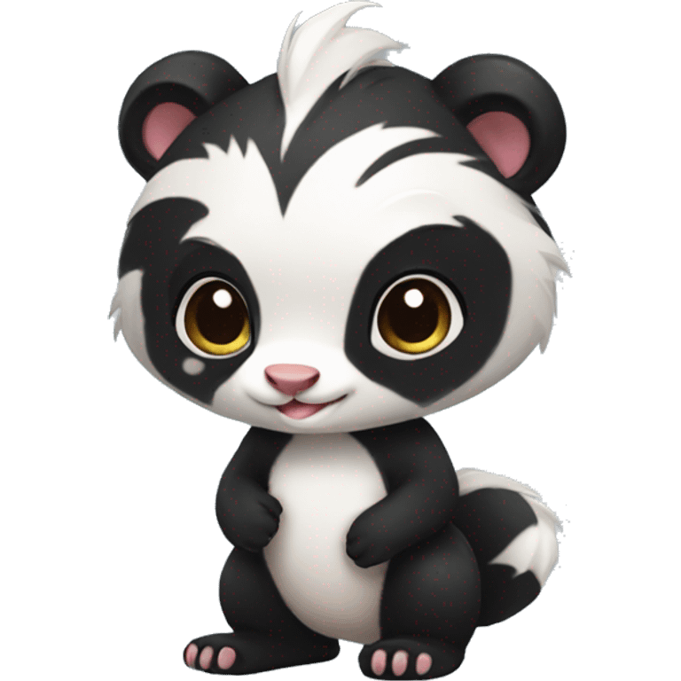 Cute skunk-panda-ferret-hybrid full body emoji