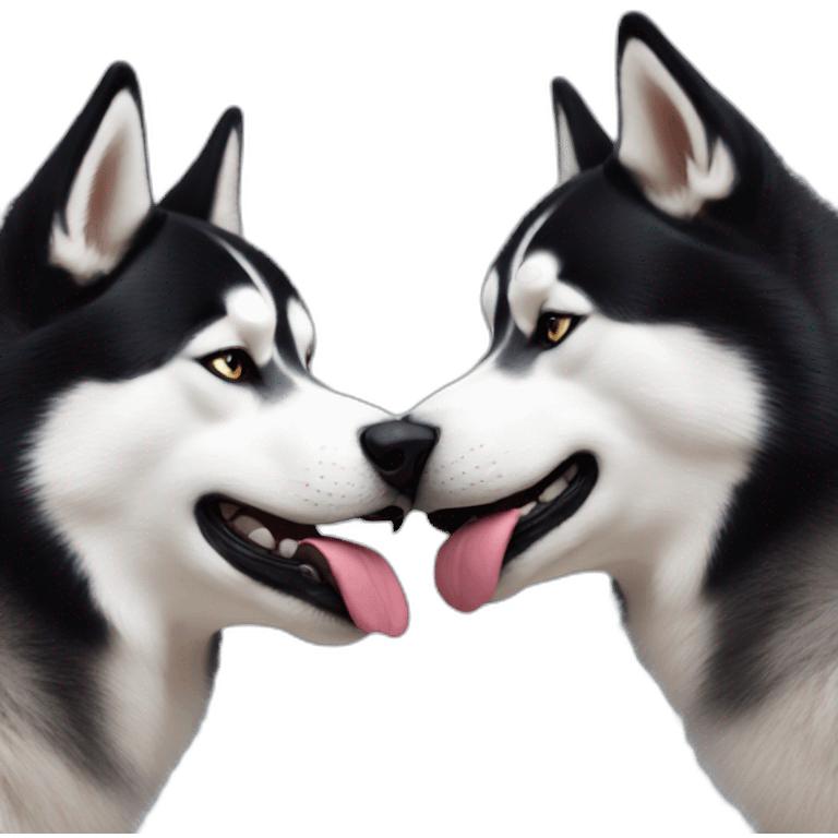 Husky kiss emoji