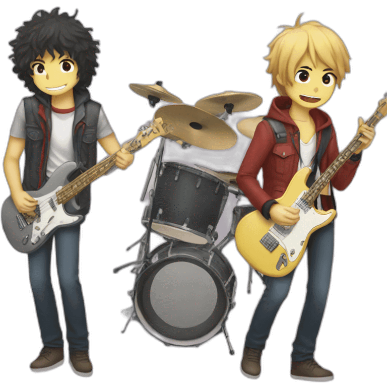 jamming band anime style emoji