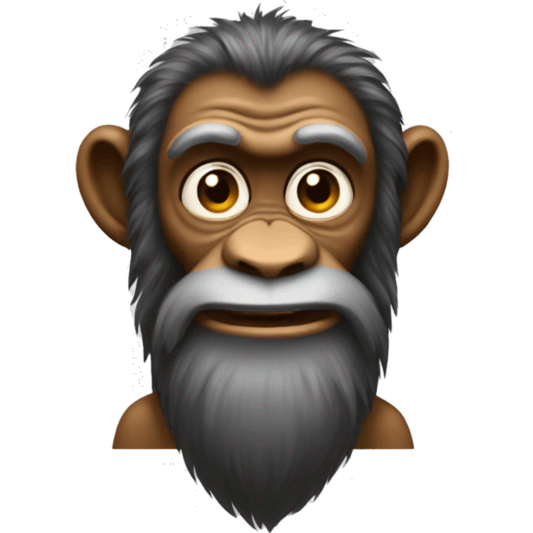 A hairy monkey with a long beard emoji