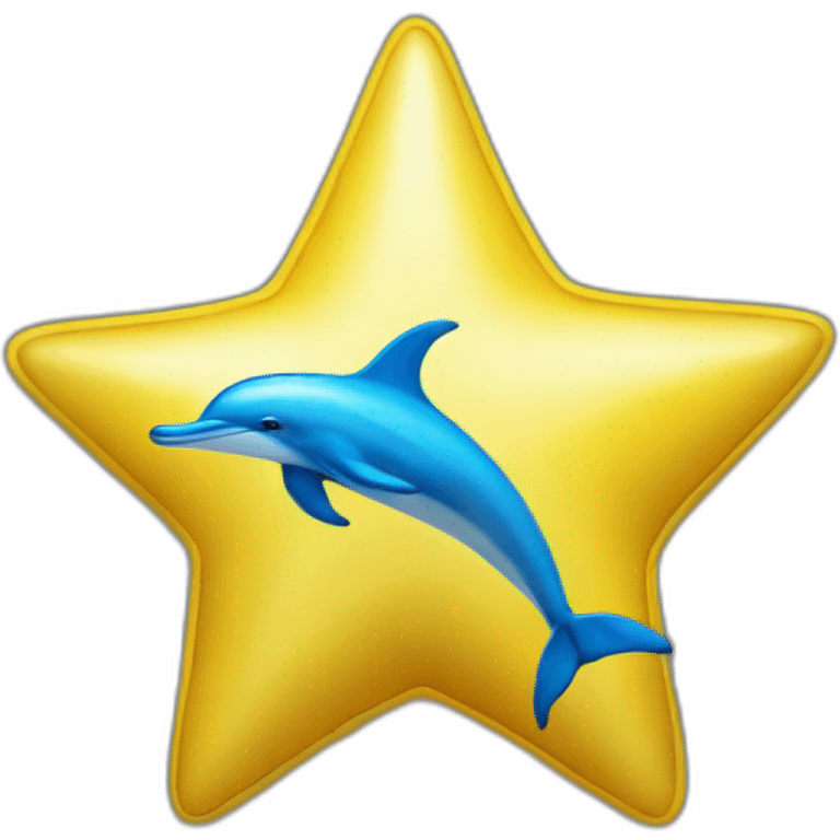 dolphin-star-blue-yellow emoji