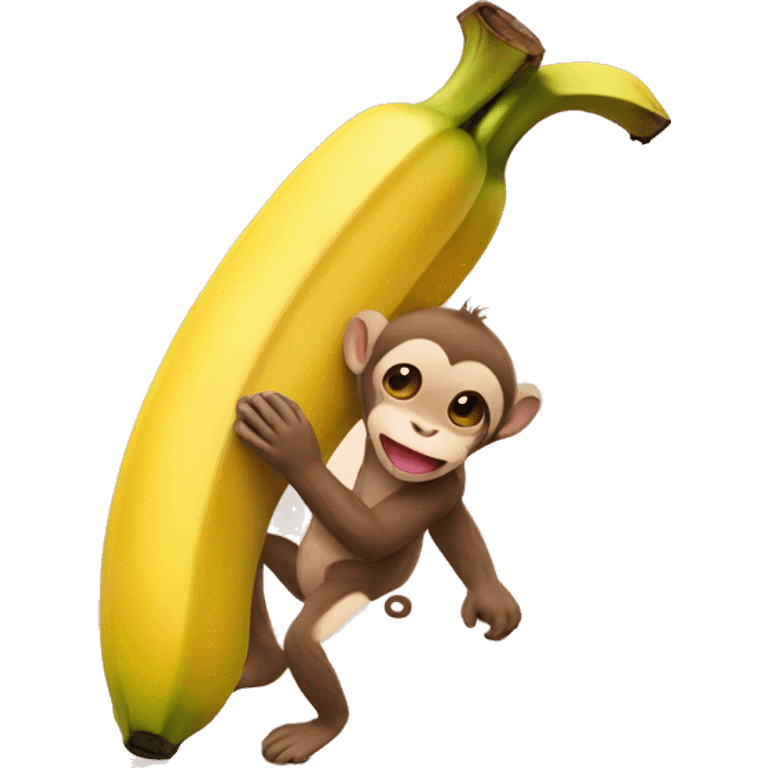 Banana holding a monkey emoji