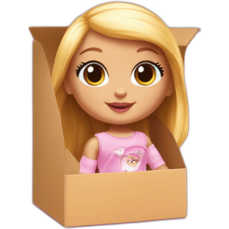 Baby barbie in box emoji