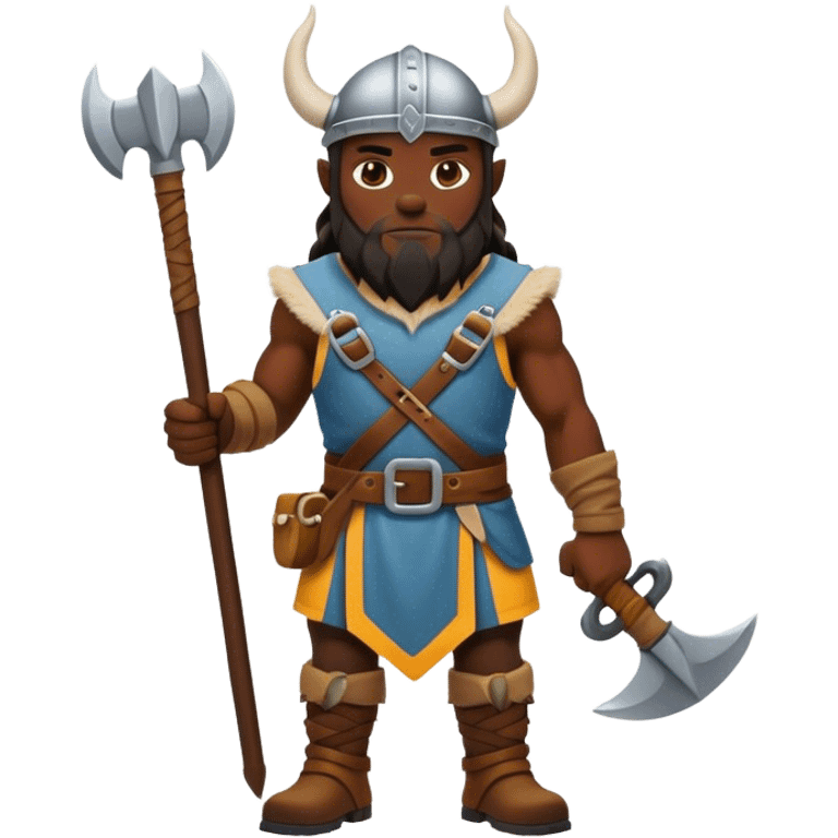 black skin road builder full body as a viking emoji