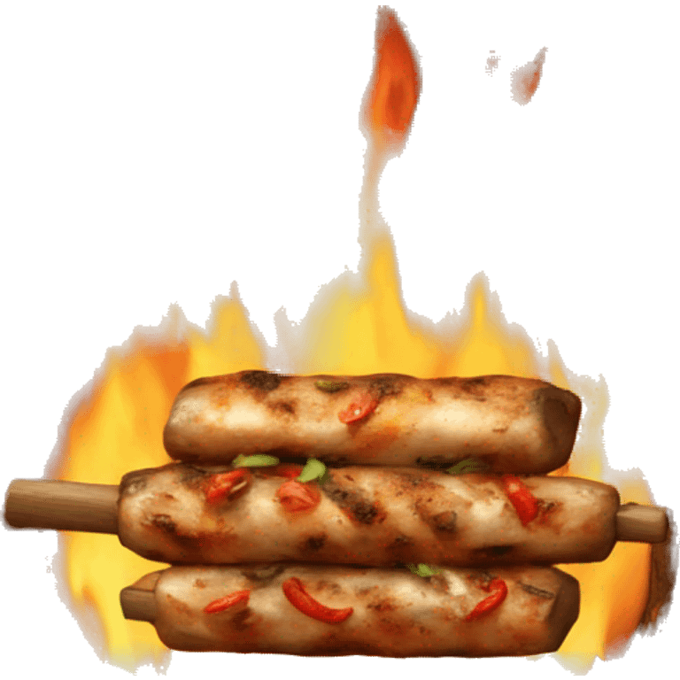 turkish kebab made in wood fire emoji