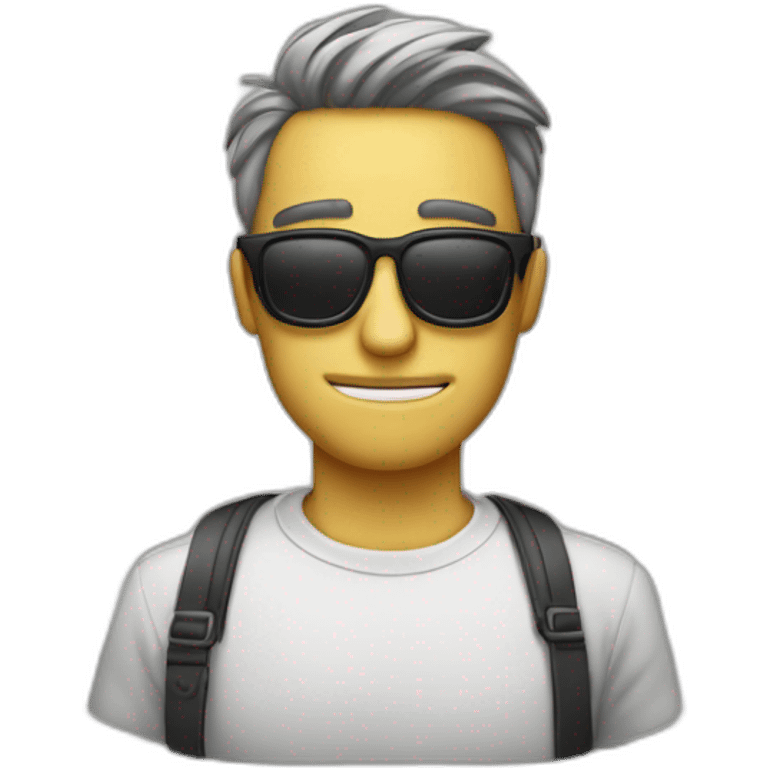 Un hombre calvo con gafas finas emoji