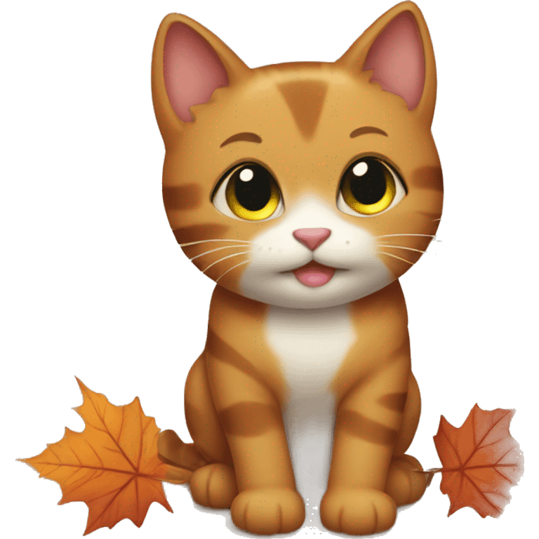 Cute fall cat  emoji