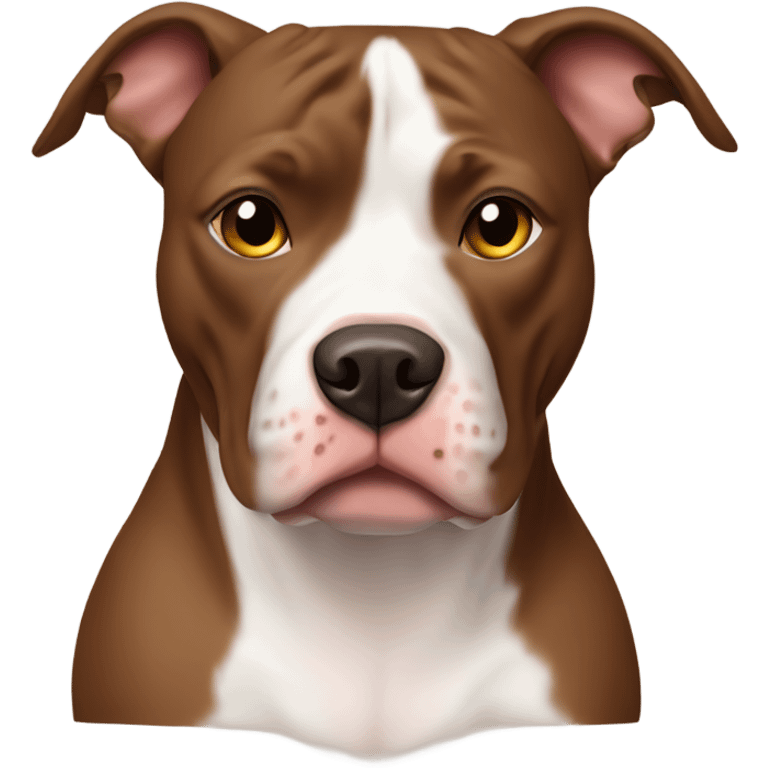 Brown and white pitbull emoji