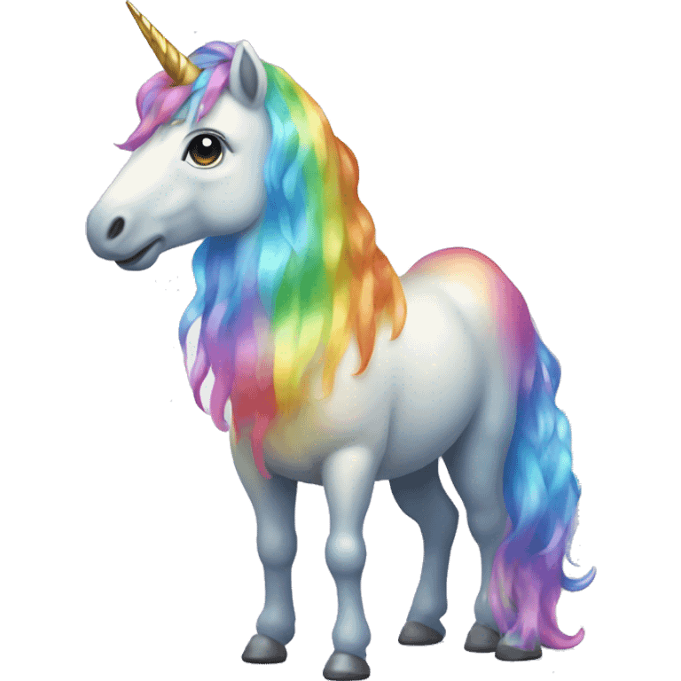 Iridescent unicorn standing rainbow emoji