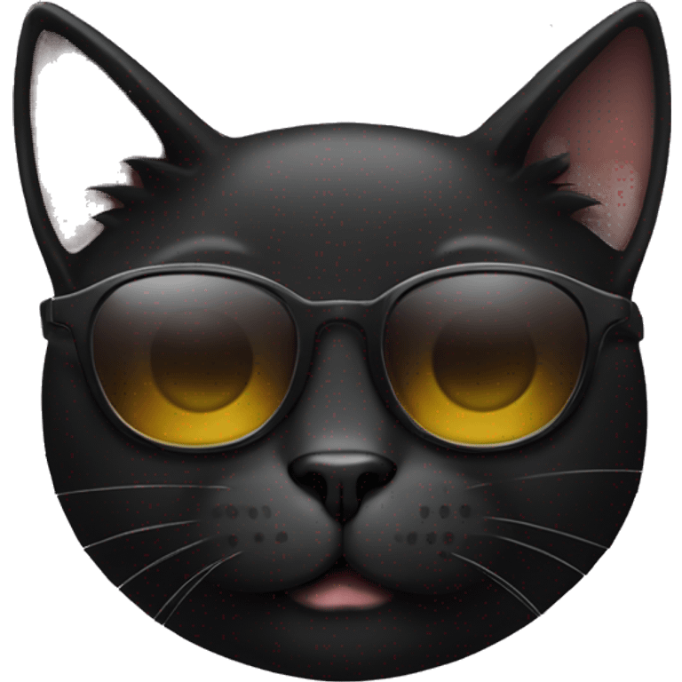 Black cat with sunglasses emoji