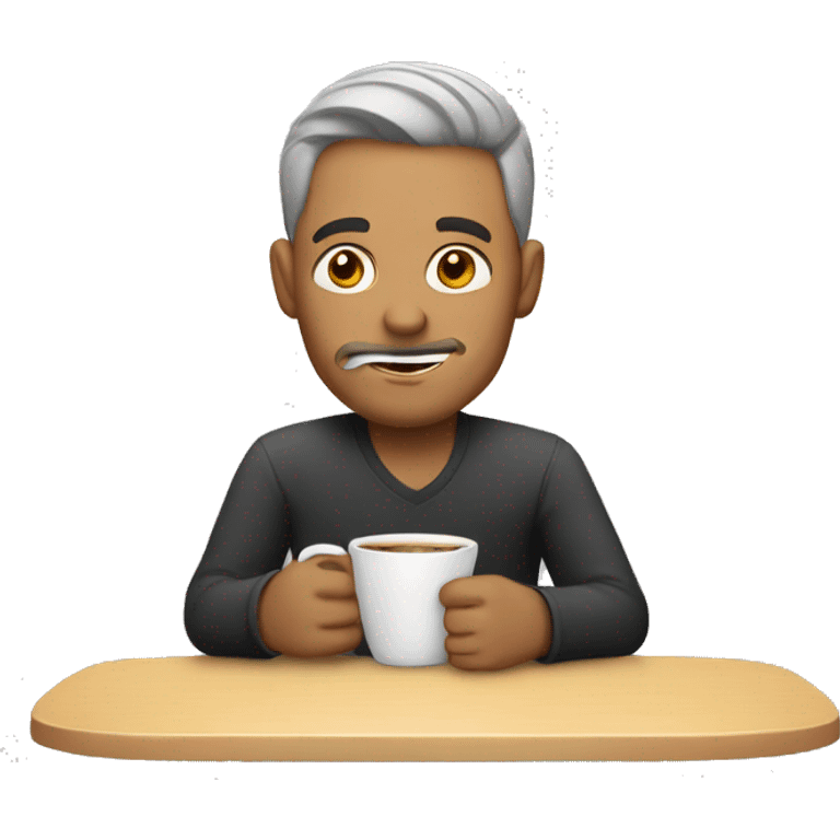 Man drinking cafe emoji