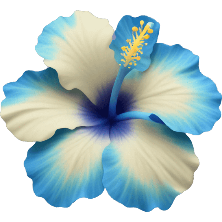 blue hibiscus flower with shades of blue  emoji