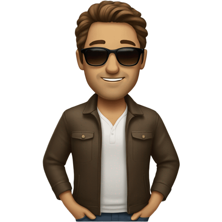 brown haired man portrait with sunglasses  emoji