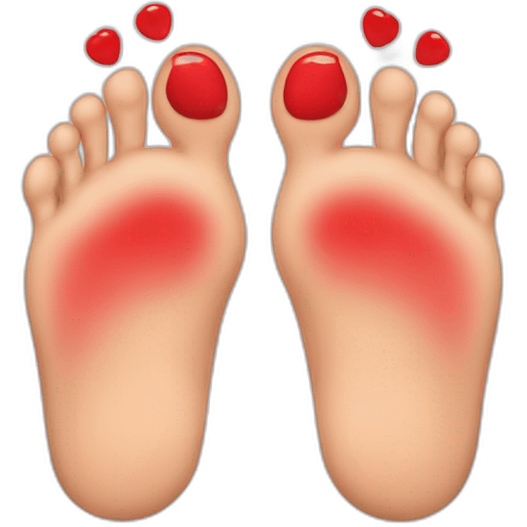 Feet with red nalis  emoji