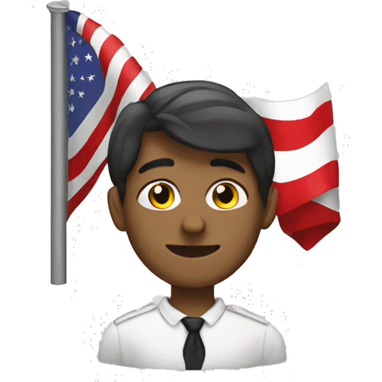 Salute emoji with white flagg emoji