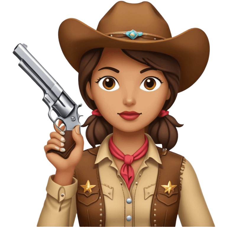 Cowgirl with pistol emoji