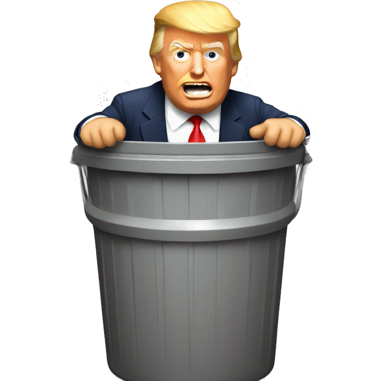 Donald Trump sitting in a trash can  emoji