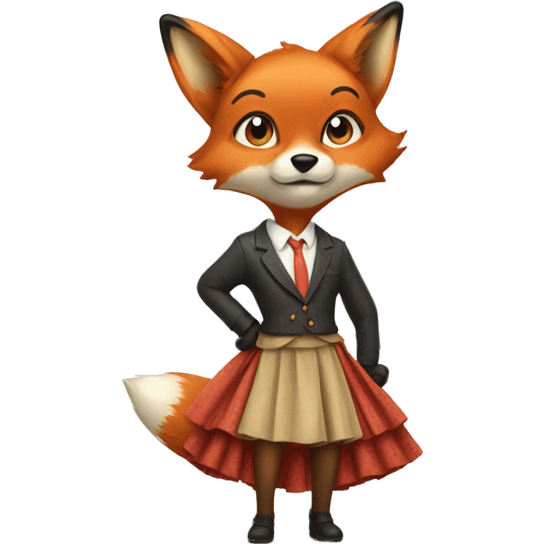 fox with skirt emoji