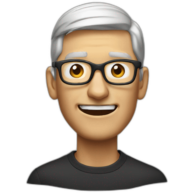 Tim cook surprised face open mouth half body visible  emoji