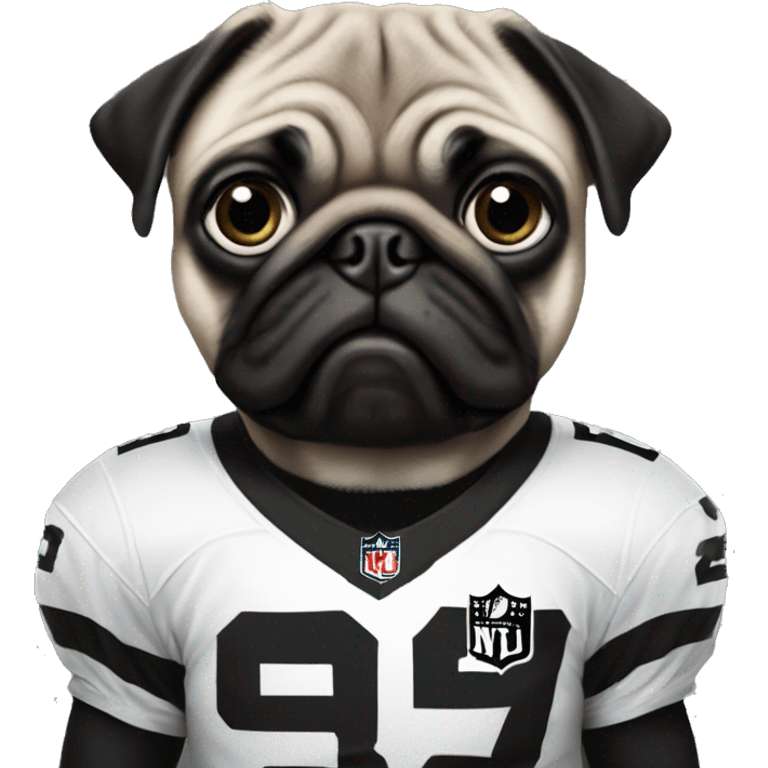 Pug in a raiders jersey emoji