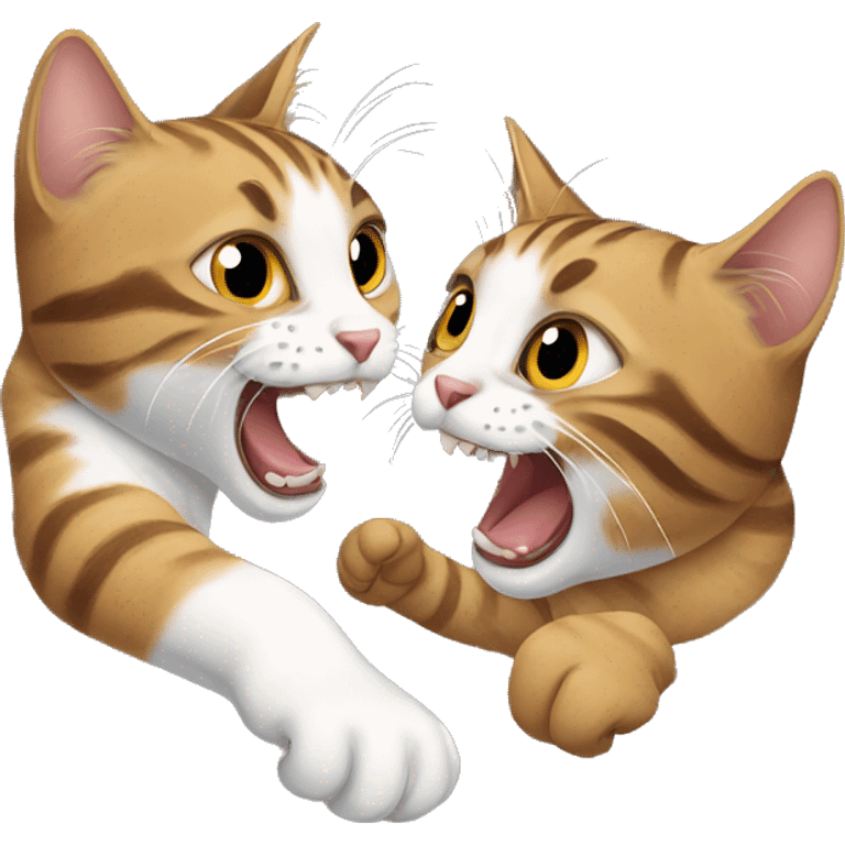 two tabby cats fighting emoji