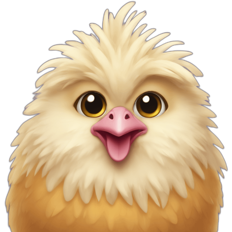 fluffy heart-eyes chicken emoji