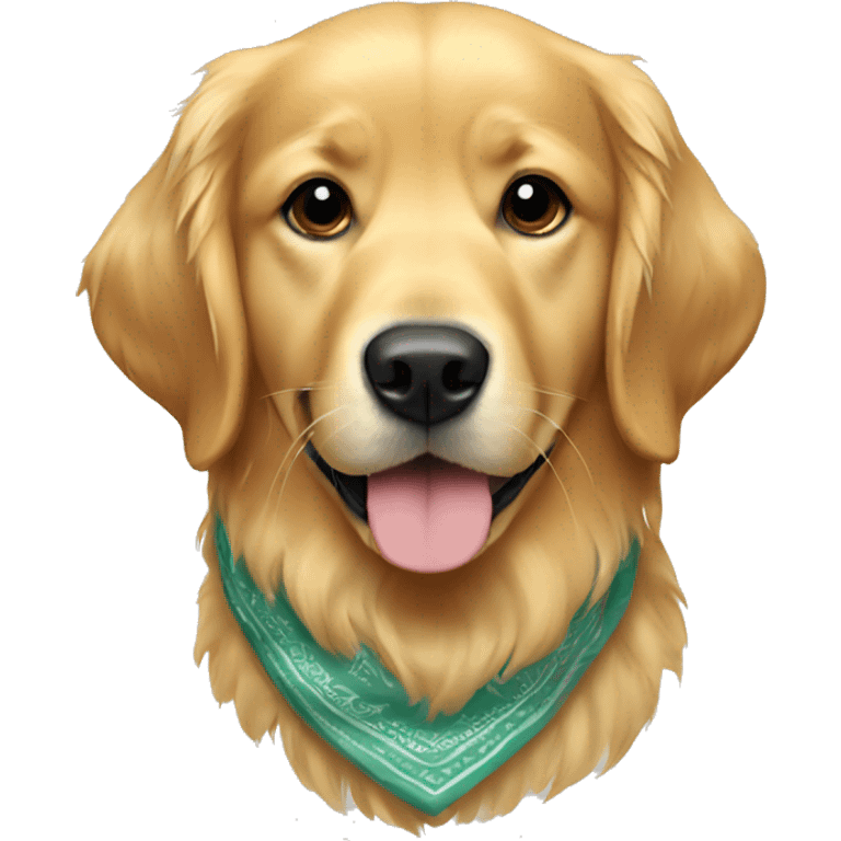 Golden retriever with a bandana on  emoji