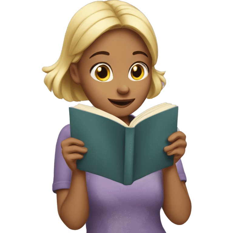 Girl reading book emoji