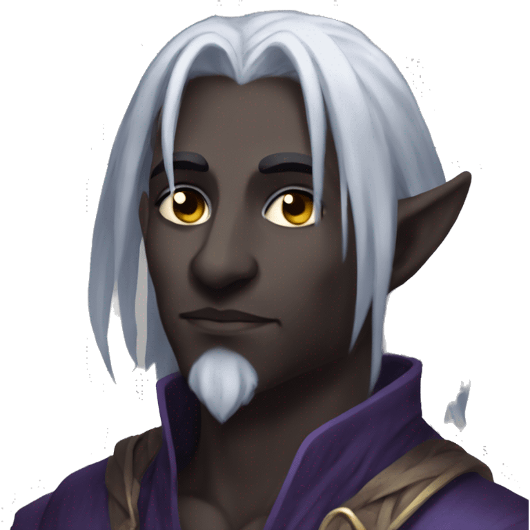 Male Drow bard dnd seductive look beardless emoji