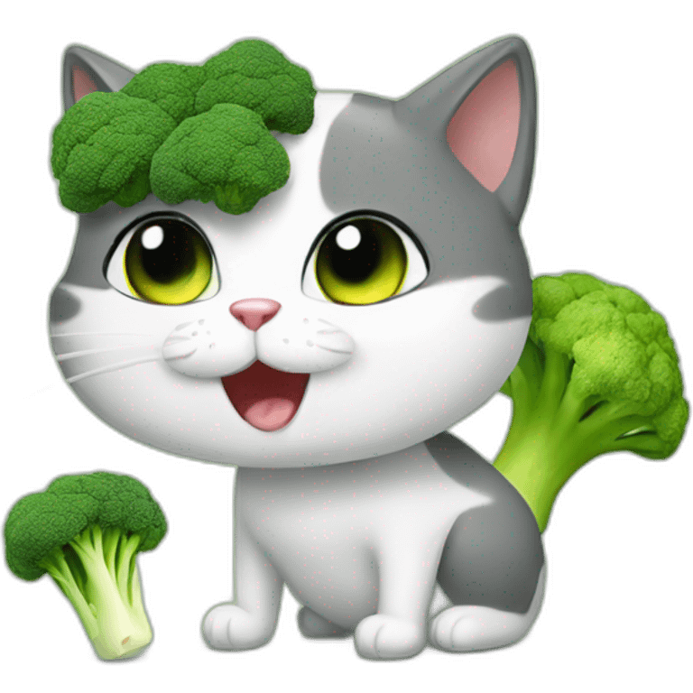 Cat eating brocoli  emoji