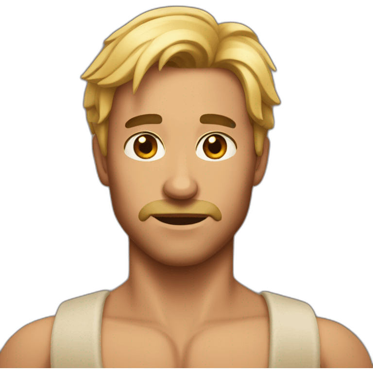 shirtless man with chest hair emoji