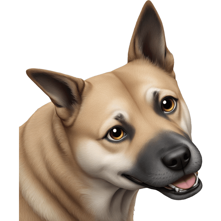 realistic dog on grey background emoji