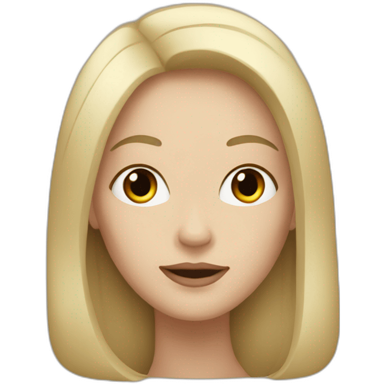 White woman with black and blond hair emoji