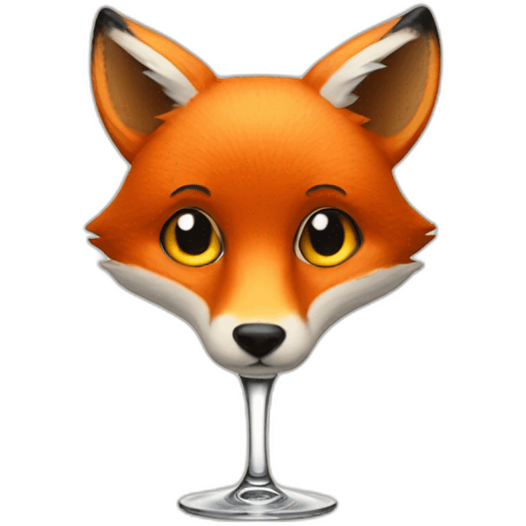 Fox drinking cocktail emoji