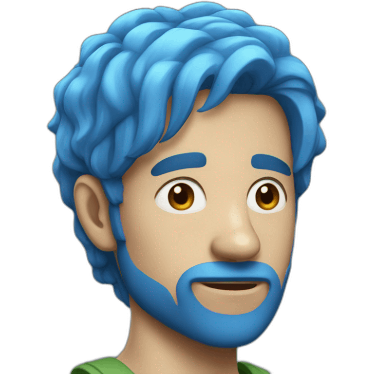 Blue hair man emoji