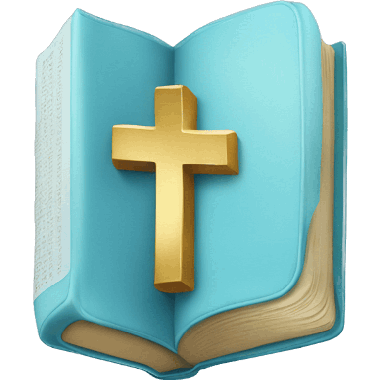 Light blue bible with gold cross emoji