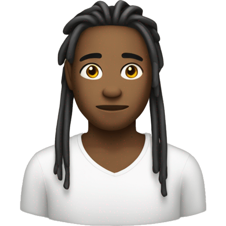 Brown skin with dreads emoji